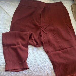 Nine West Brick Red Elastic Waist Trousers